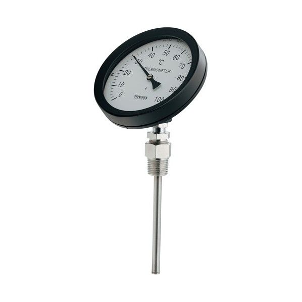 バイメタル製温度計(45度傾斜型)