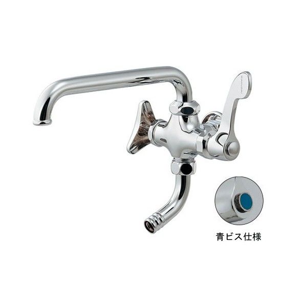 厨房用双口横形自在水栓 704-407-13BQR 1個