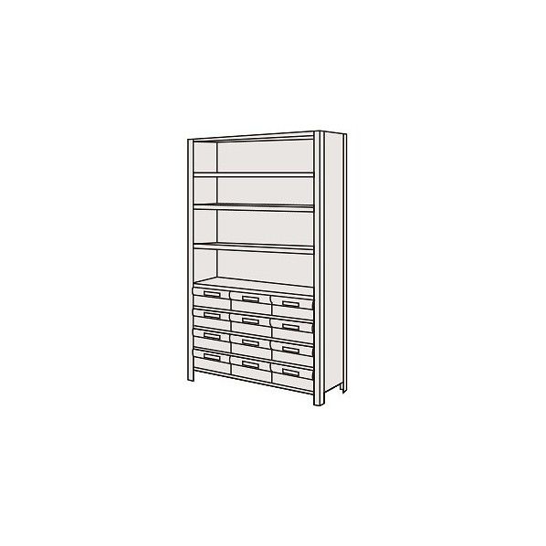 物品棚LEK型樹脂ボックス グレー W875×D450×H1800mm LEK1129-12T 1台