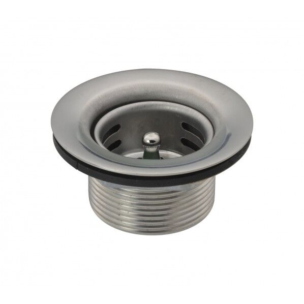 排水栓 シンク用 (ゴム栓付き ステンレス製)