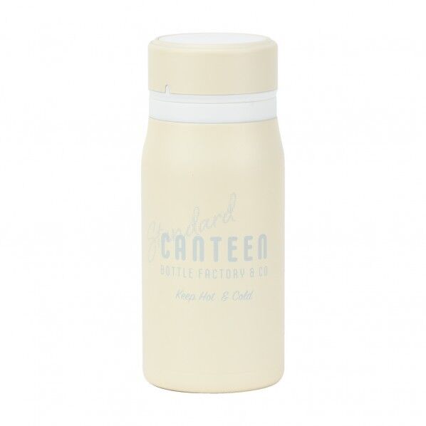 レター ステンレスボトル アイボリー 70×70×165mm 350ml ND-5841 1個