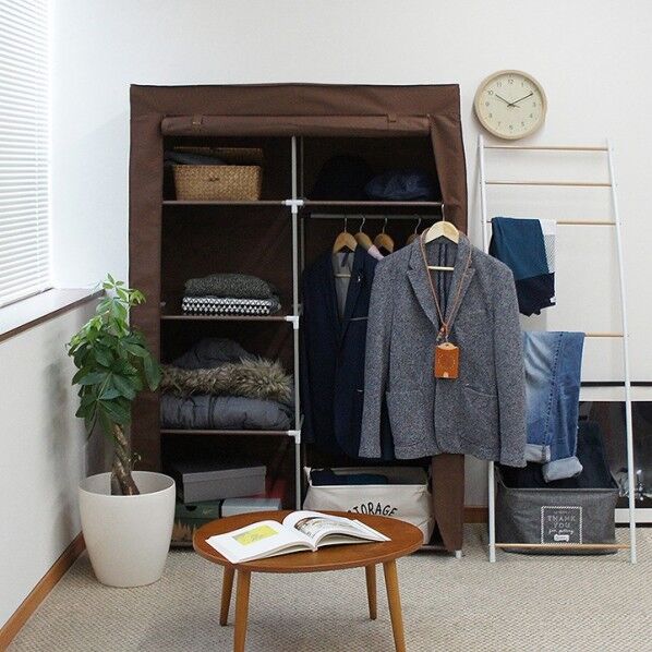 棚付ハンガー ブラウン W1050×D420×H1580mm HC-T1016 BR 1台