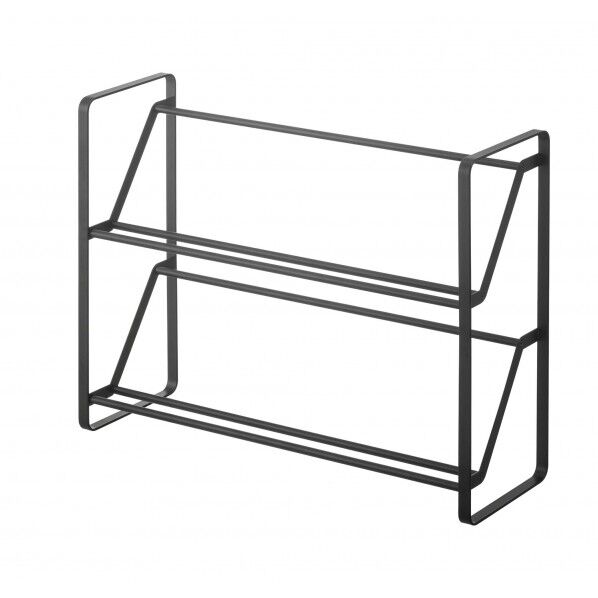 スリムシューズラック フレーム2段 ブラック 53×17.5×40cm 2390 1個