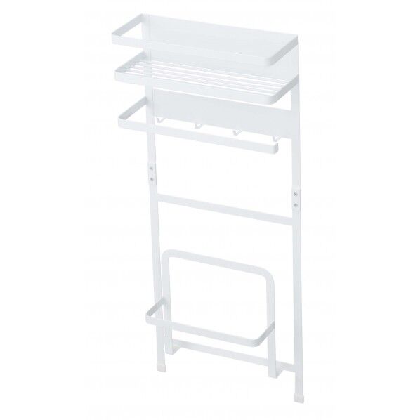 洗濯機横マグネット収納ラック タワー ホワイト 3307 1個