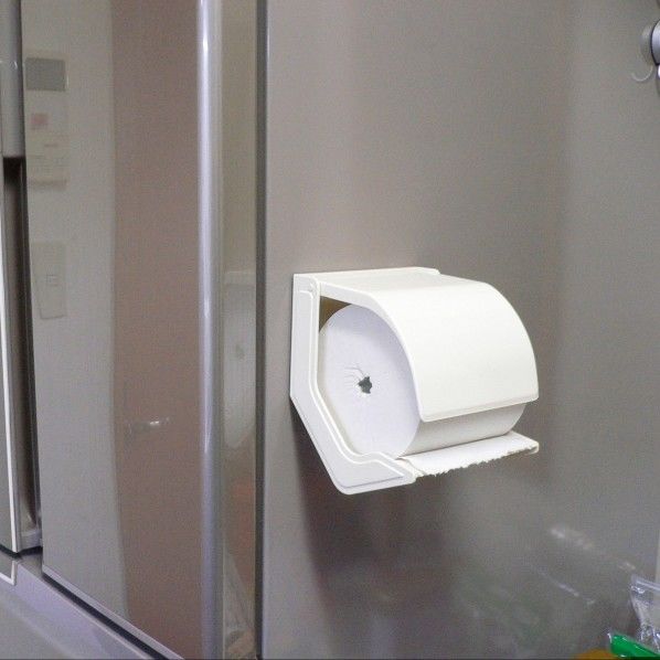 ペーパーホルダー おくだけ(マグネットタイプ) オフホワイト 128×130×147mm OT-946-510-7 1個