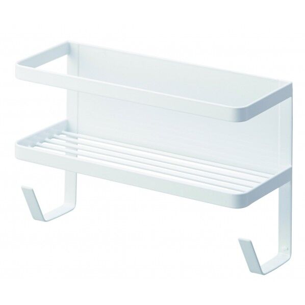 ホースホルダー付き洗濯機横マグネットラック タワー ホワイト 4768 1個