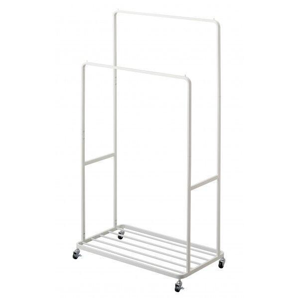 ハンガーラック タワー ダブル キャスター付き ホワイト 4789 1個