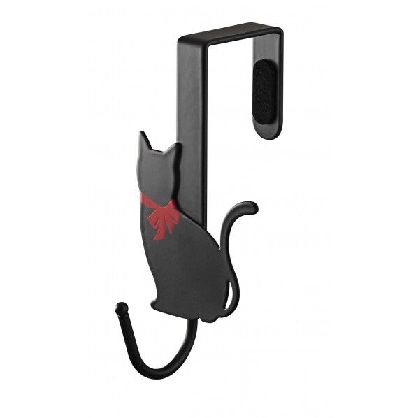ペアドアハンガー猫 ブラック 6.5×8.5×12.5cm 7937 1個