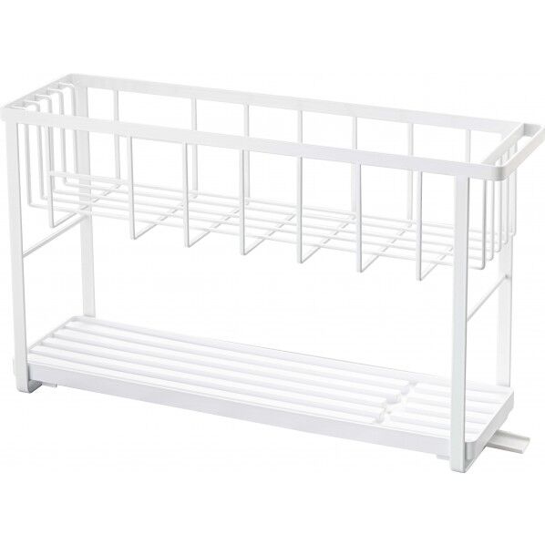 スリムスリーウェイ水切りワイヤーバスケット 2段 タワー ホワイト 5070 1個