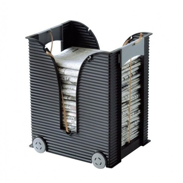 ニュースキャスター(新聞収納ラック) ブラック 32.5×26.6×36cm F2346 1個