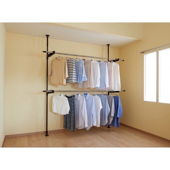 室内つっぱり物干し ブラウン 9×44×220~275cm ND-8444 1台