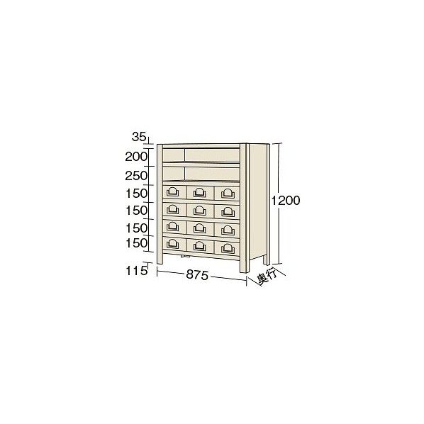 物品棚KW型 アイボリー 875×300×1200mm KW811712 1台