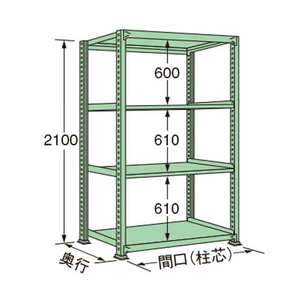 中量ラック グリーン 890×750×2100mm ML2109J04T 1点