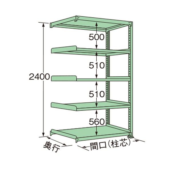 中量ラック グリーン 890×750×2400mm ML2409J05R 1点