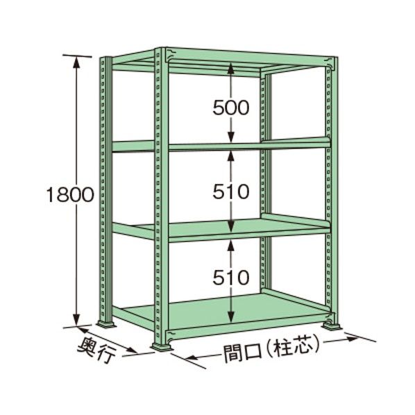 中量ラック グリーン 890×750×1800mm ML1809J04T 1点