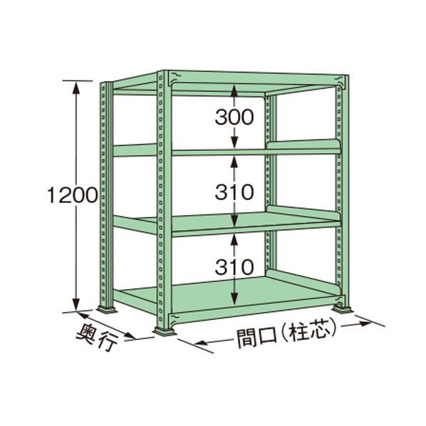 中量ラック グリーン 1490×900×1200mm ML1215K04T 1点