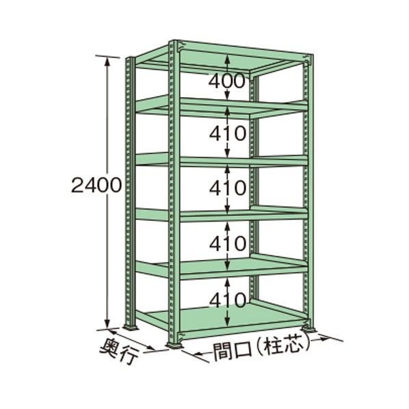 中量ラック グリーン 890×600×2400mm ML2409L06T 1点