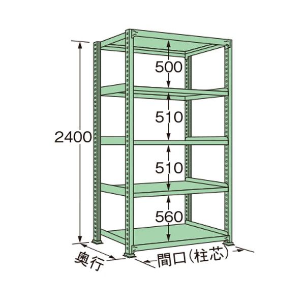 中量ラック グリーン 890×900×2400mm ML2409K05T 1点