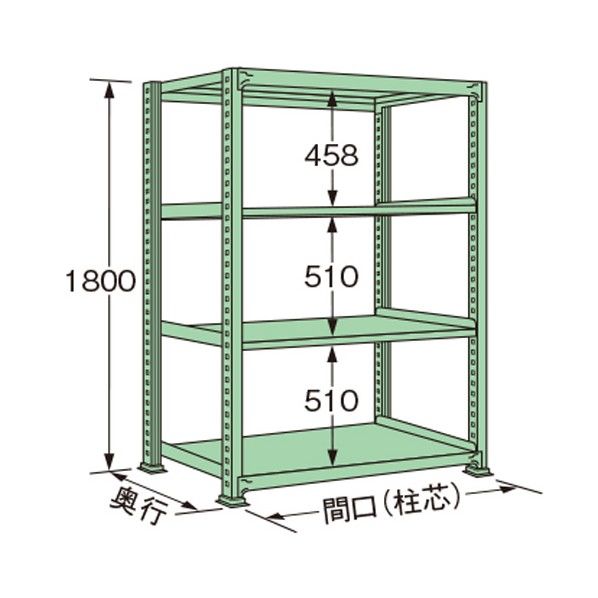 中量ラック グリーン 1800×600×1800mm MG1818L04T 1点