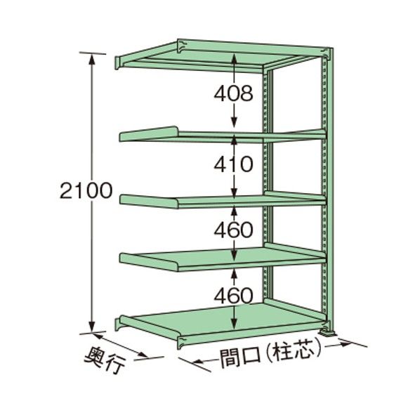 中量ラック グリーン 900×900×2100mm MG2109K05R 1点