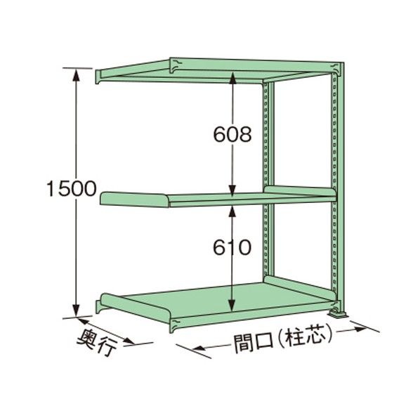 中量ラック グリーン 1200×750×1500mm MG1512J03R 1点