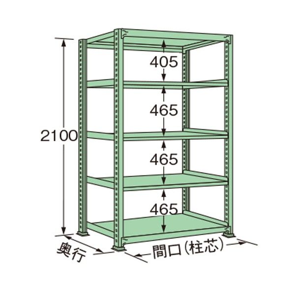 中量ラック グリーン 1190×300×2100mm MS2112S05T 1点