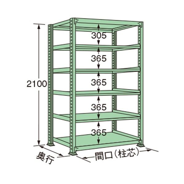中量ラック グリーン 890×450×2100mm MS2109M06T 1点