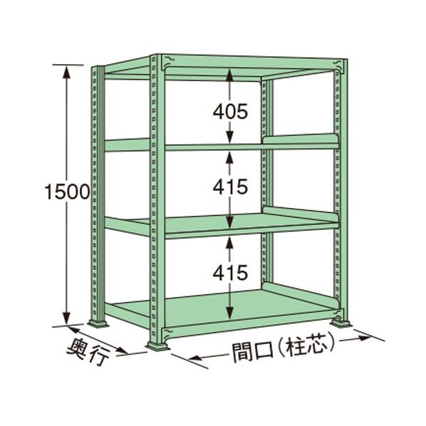 中量ラック グリーン 1190×300×1500mm MS1512S04T 1点