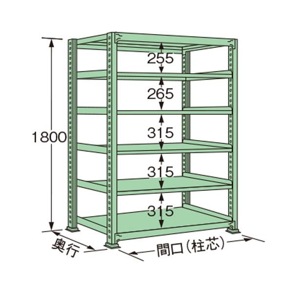 中量ラック グリーン 890×300×1800mm MS1809S06T 1点