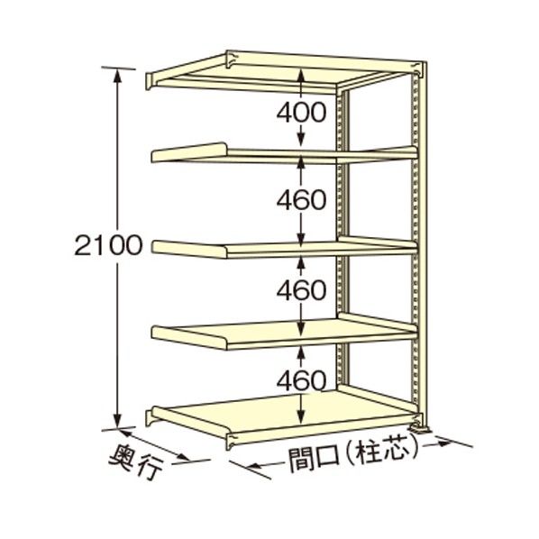 中量ラック アイボリー 890×600×2100mm WE2109L05R 1点