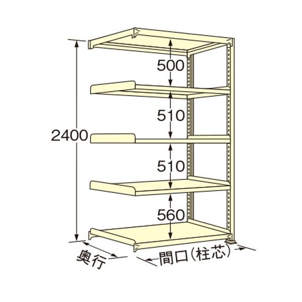 中量ラック アイボリー 1490×450×2400mm WE2415M05R 1点