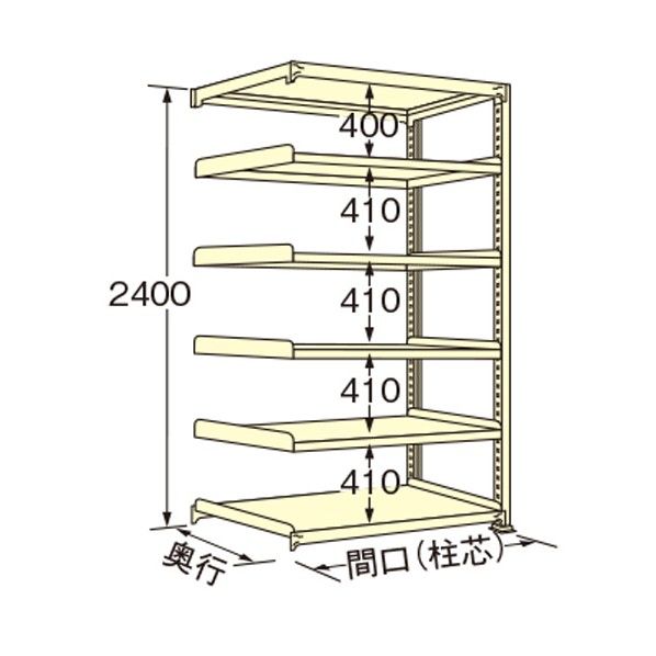 中量ラック アイボリー 1790×300×2400mm WE2418S06R 1点