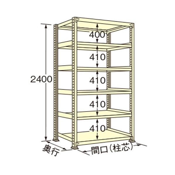 中量ラック アイボリー 1790×450×2400mm WE2418M06T 1点