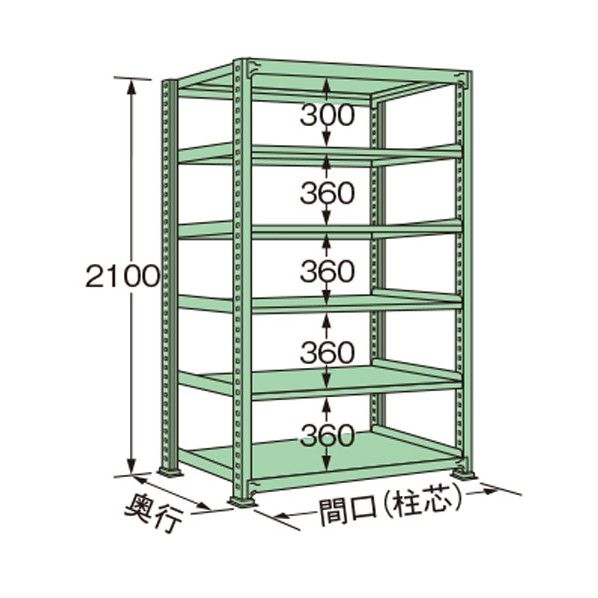 中量ラック グリーン 890×300×2100mm ME2109S06T 1点