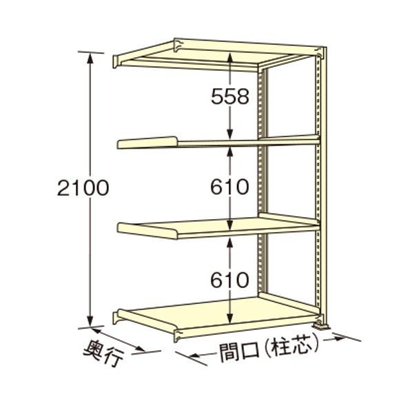中量ラック アイボリー 900×900×2100mm WG2109K04R 1点