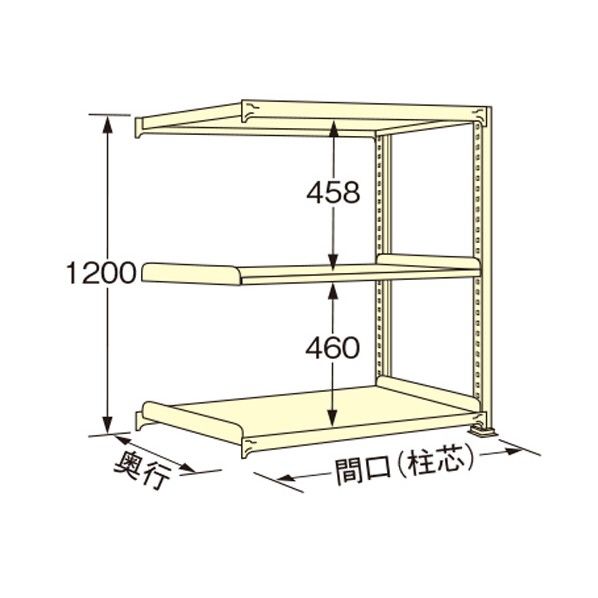 中量ラック アイボリー 1800×450×1200mm WM1218M03R 1点