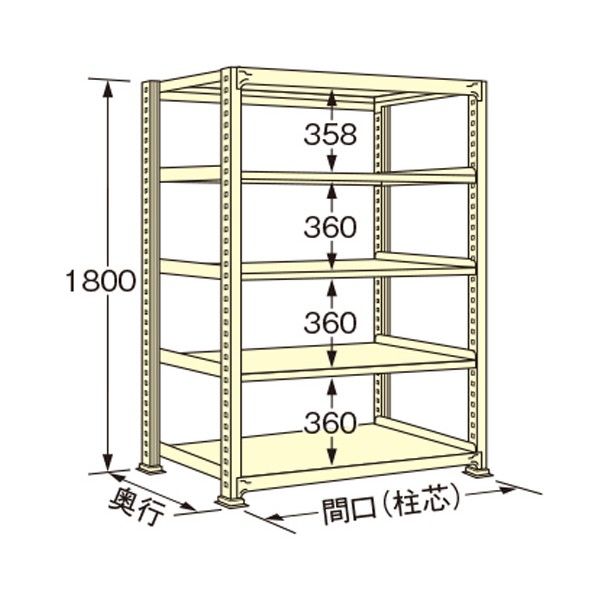 中量ラック アイボリー 1800×450×1800mm WM1818M05T 1点