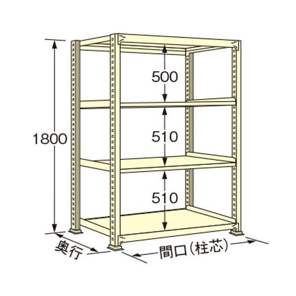 中量ラック アイボリー 1790×900×1800mm WL1818K04T 1点