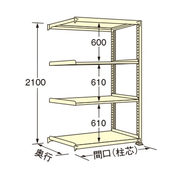 中量ラック アイボリー 1490×750×2100mm WL2115J04R 1点