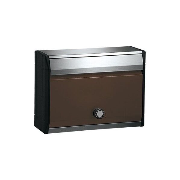 住宅用 郵便ポスト 防滴タイプ 静音大型ダイヤル錠 ボンメール ビターブラウン 壁付け郵便ポスト KS-MB34S-L-BB 1個
