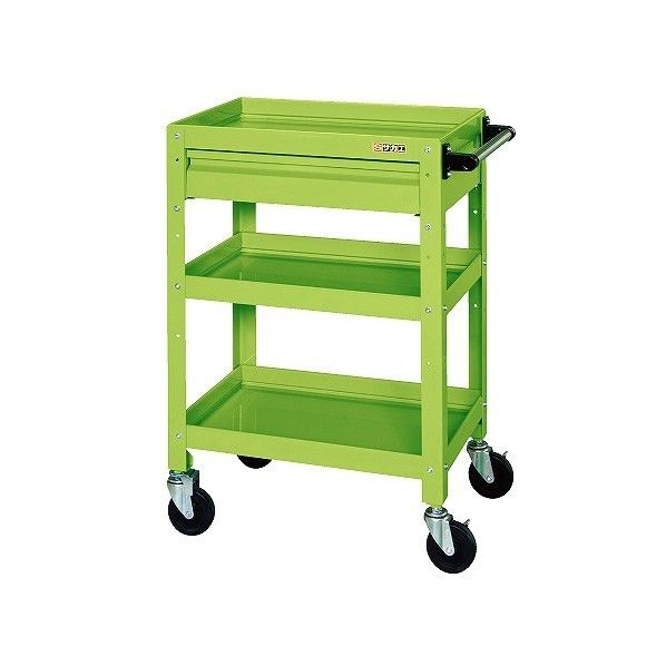 ニューCSスペシャルワゴン ゴム車 引出し1段付 サカエグリーン CSSA-608C 1