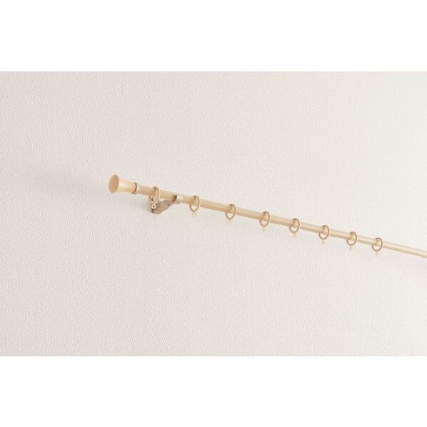 【ポール式】伸縮カーテンレール ミディオ 木目ナチュラル シングル 1.2m~2.0m 30009547 1セット