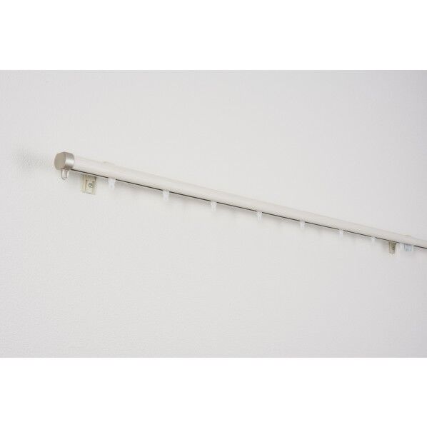 【木目調】伸縮カーテンレール リネア 木目ホワイト シングル 1.1m~2.0m 30009555 1セット