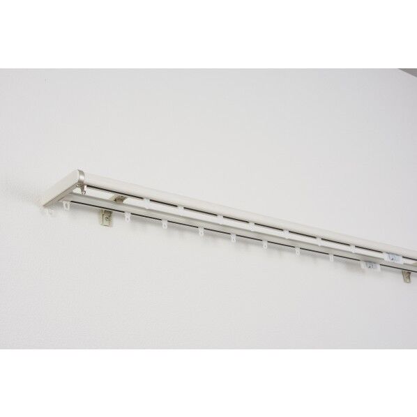 【リターン付き】伸縮カーテンレール リネアR 木目ホワイト シングル 1.1m~2.0m 30009563 1セット