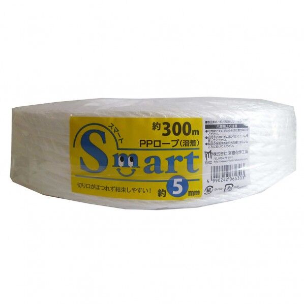 SmartPPロープ(溶着) 白 幅5mm×長さ300m ES-530 1巻