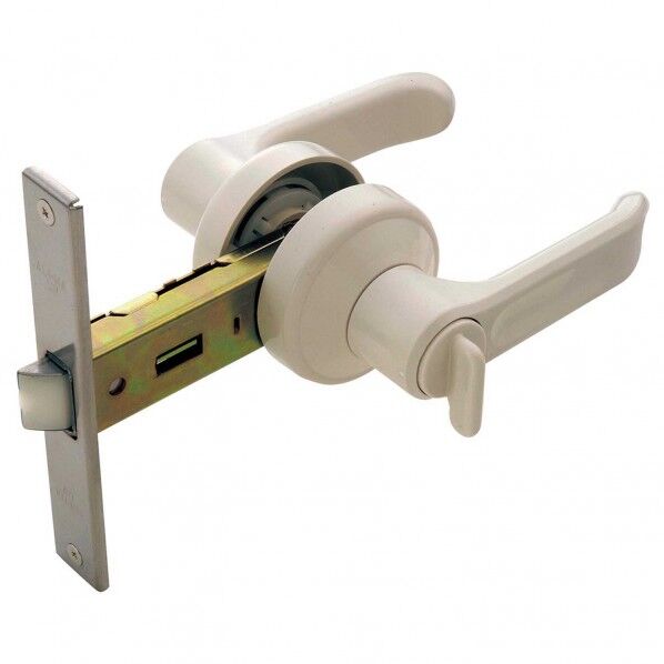 インテグラルレバー 潔KIYOSHI 樹脂製 間仕切錠 アイボリー バックセット100mm・適応扉厚22~32mm・本体ねじピッチ44mm・フロントねじピッチ60、64、69.5、80、90、110mm 7010786 1セット