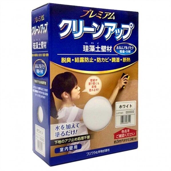 フジワラ化学 プレミアムクリーンアップ 珪藻土 壁材 1坪用 ホワイト 1箱...