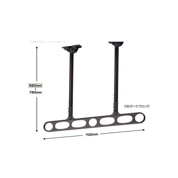 軒天用ホスクリーン 2本シャフト・スリムベースタイプ ダークブロンズ ZP-207-DB 1組