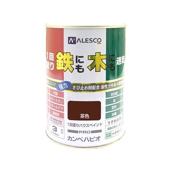 1回塗りハウスペイント(鉄にも木にも) 茶色 0.5L 1缶