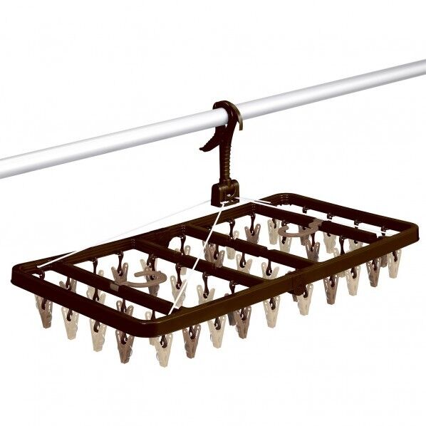 LAUNDRY STYLE 低い竿対応 サイドフック付角ハンガー 42P ブラウン 40×90×37cm MA-664 1個